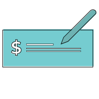 a drawing of a cheque